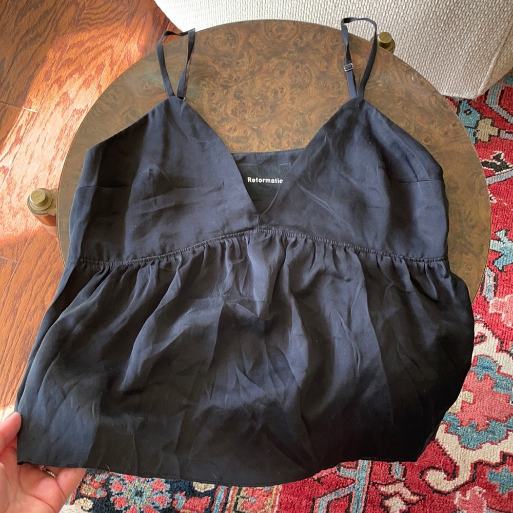 Reformation Silk Cropped Tank Top
